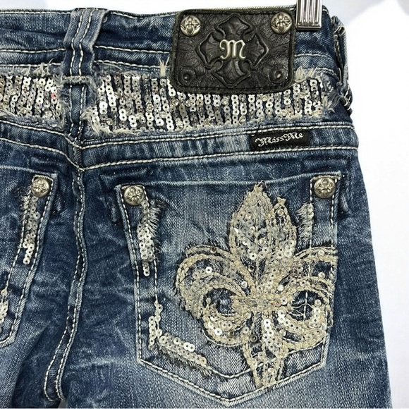 🌻Y2K Miss Me Fleur de Lis Boot Jeans (Buckle Collab) | Women's Size 27 - Picture 3 of 9